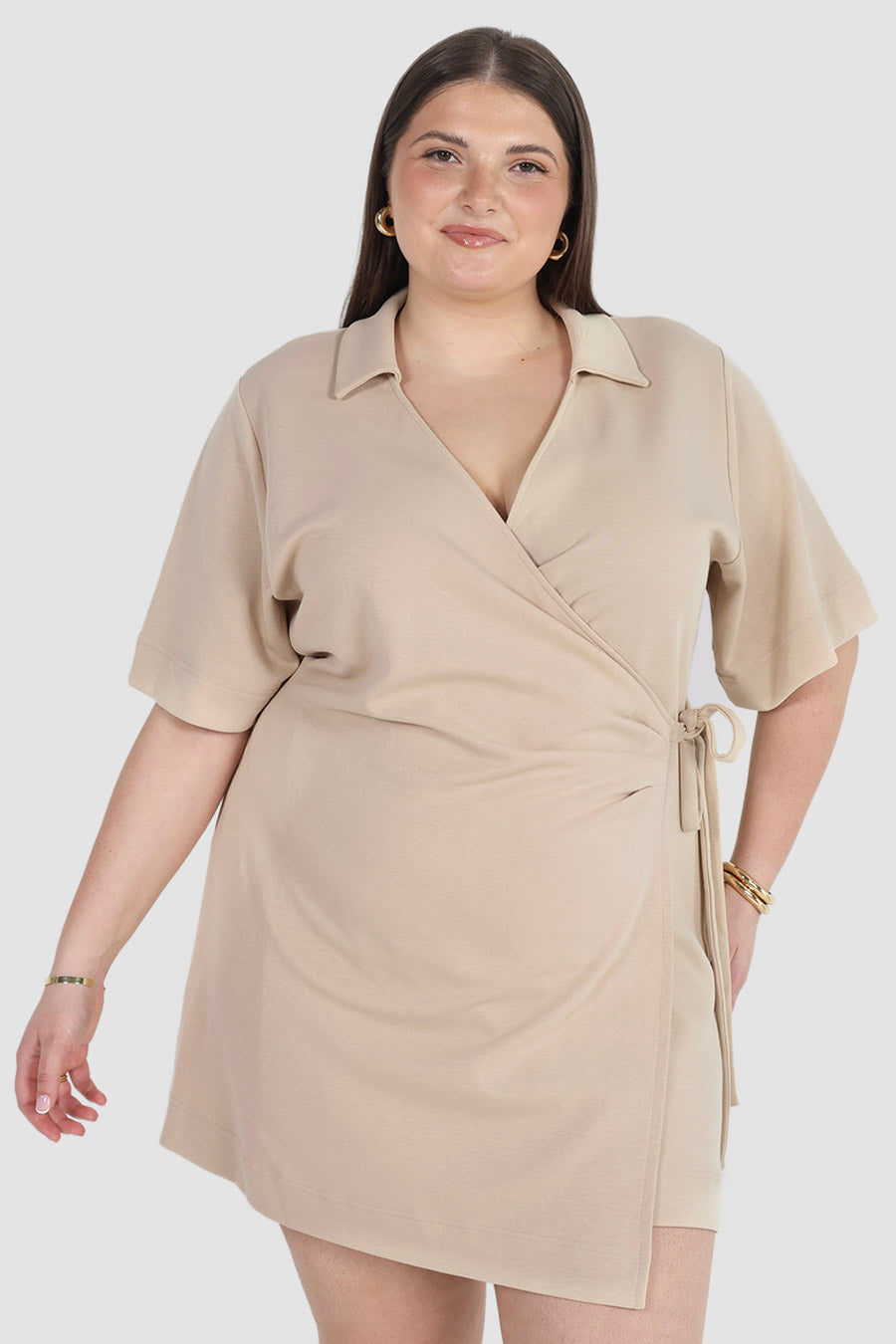 CASA WRAP DRESS NEUTRAL