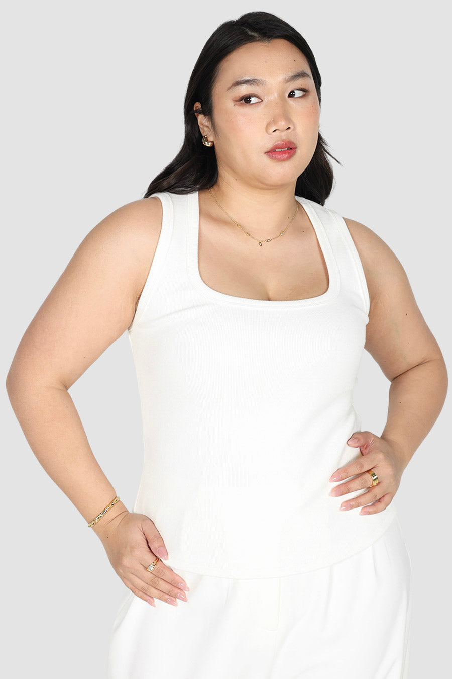 CORE RIB TANK WHITE