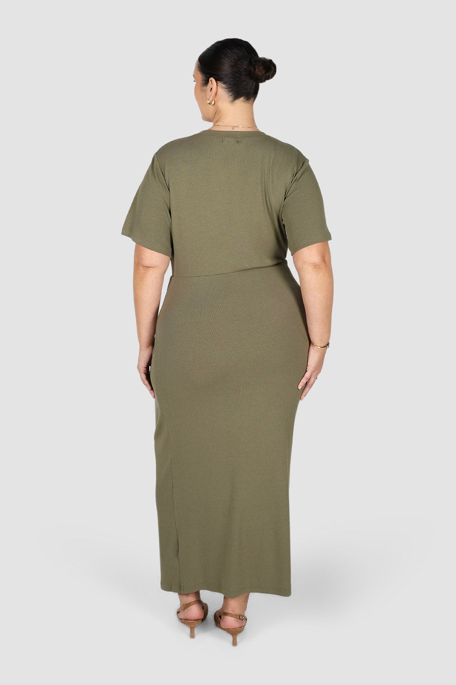 MARNIE RIB DRESS KHAKI