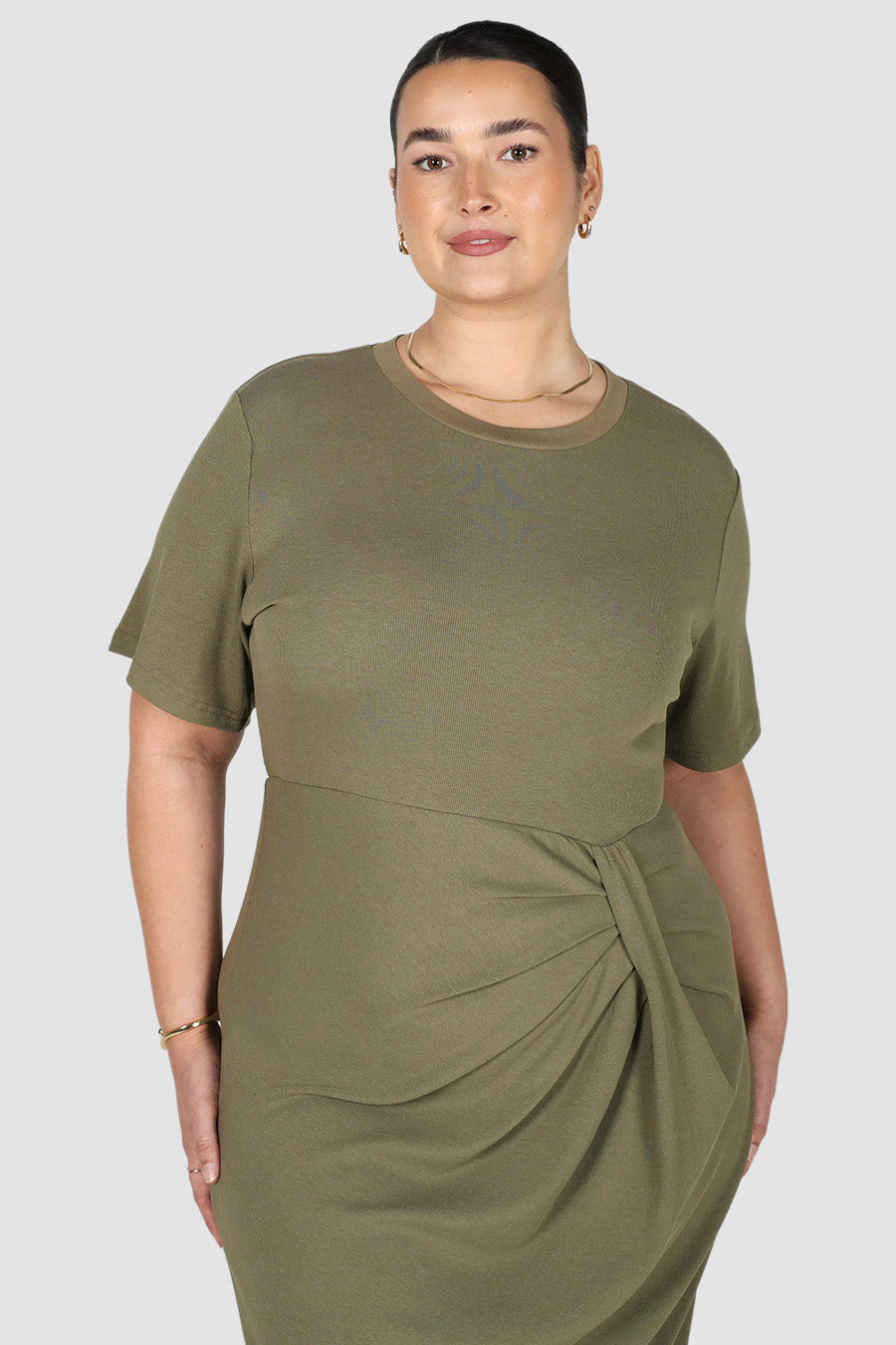 MARNIE RIB DRESS KHAKI