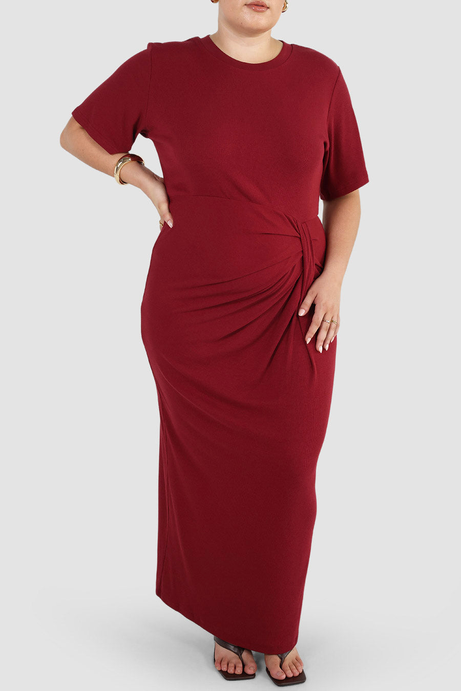 MARNIE RIB DRESS WINE