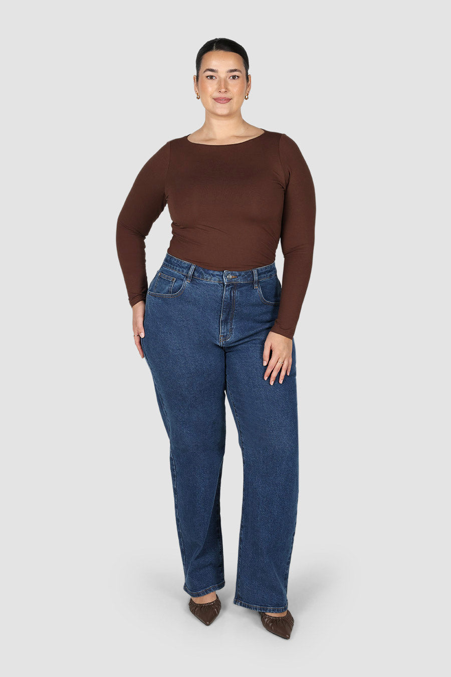 ULTRASOFT ORLA L/S TOP CHOCOLATE