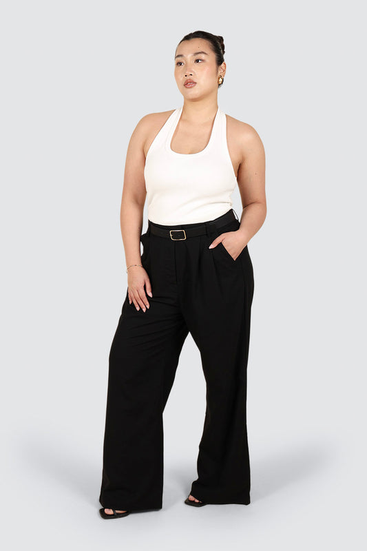 ARIE LINEN PANTS BLACK