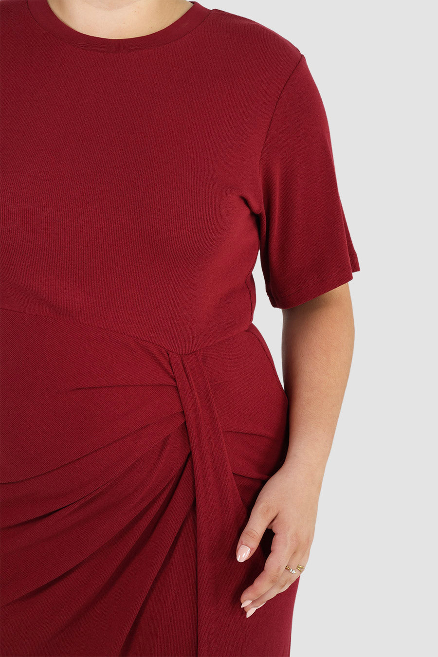 MARNIE RIB DRESS WINE