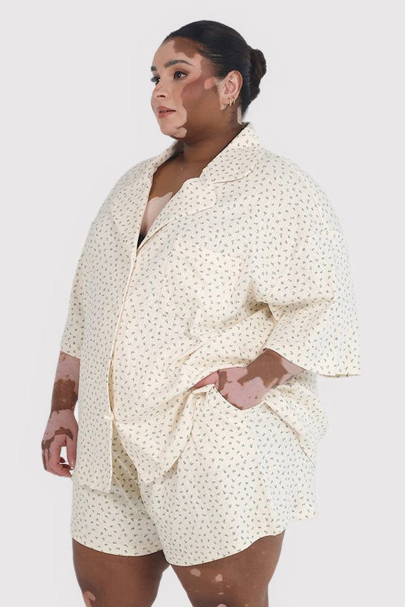 SLEEP BUTTON SHIRT GARDEN LULLABY