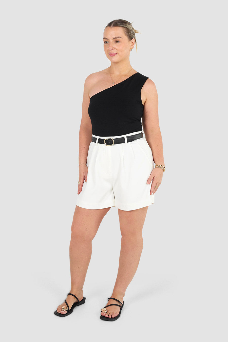 SULLIVAN ONE SHOULDER TOP BLACK