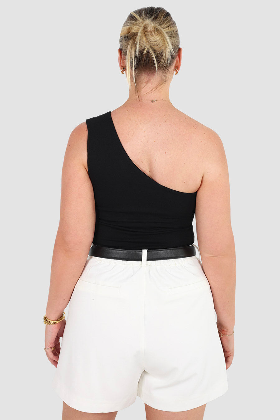 SULLIVAN ONE SHOULDER TOP BLACK