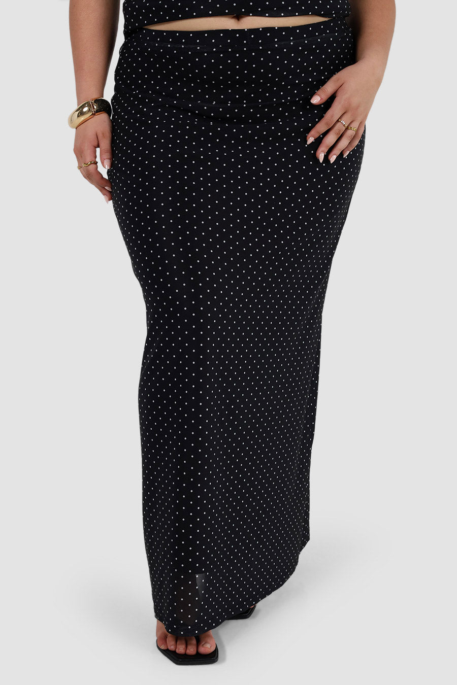 LALITA MAXI SKIRT BLACK SPOT