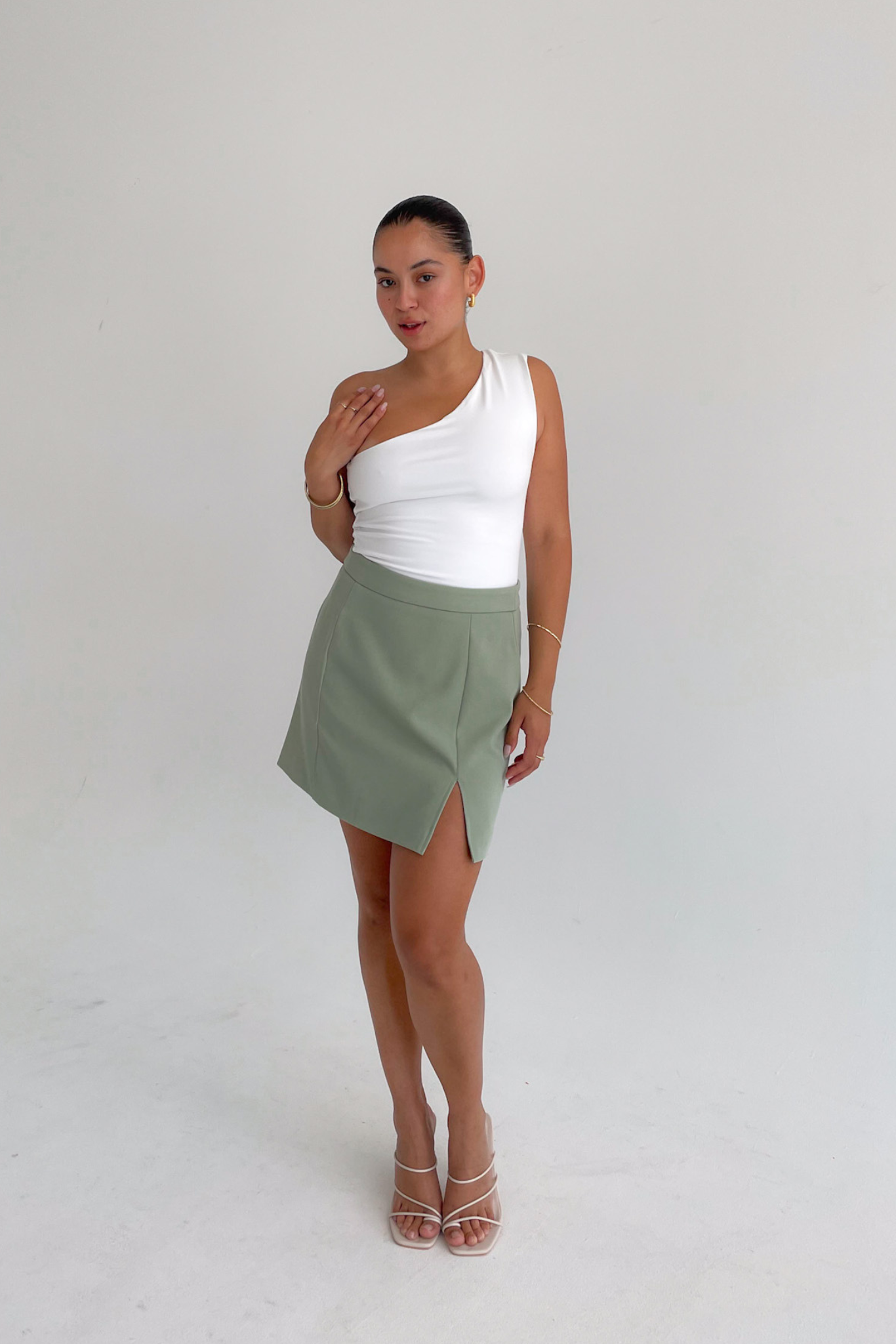 ANA SKIRT SAGE GREEN FAYT The Label