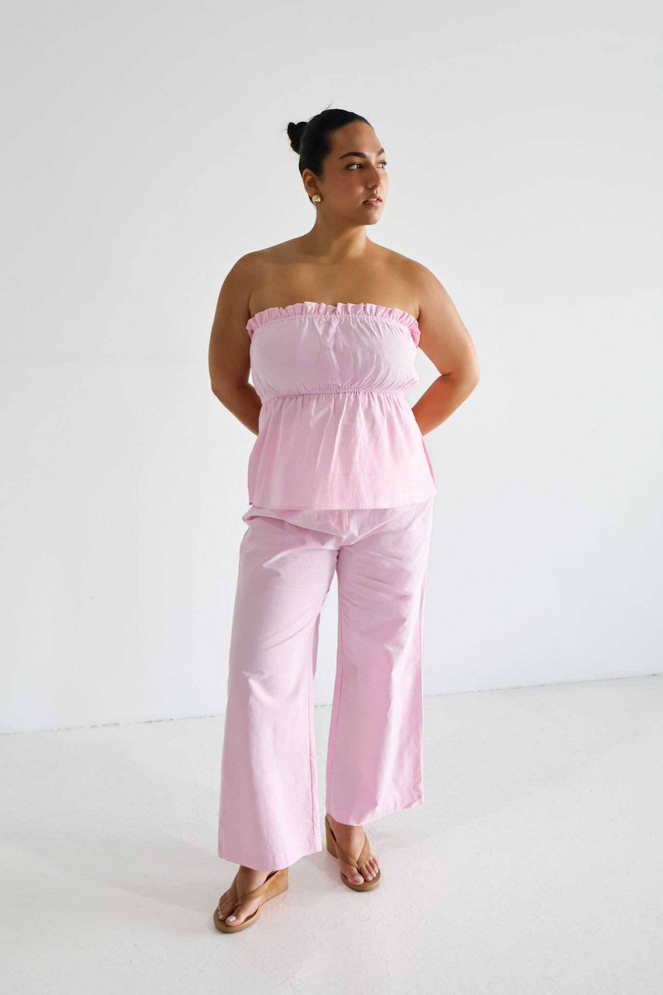 ARIE LINEN PANTS SOFT PINK