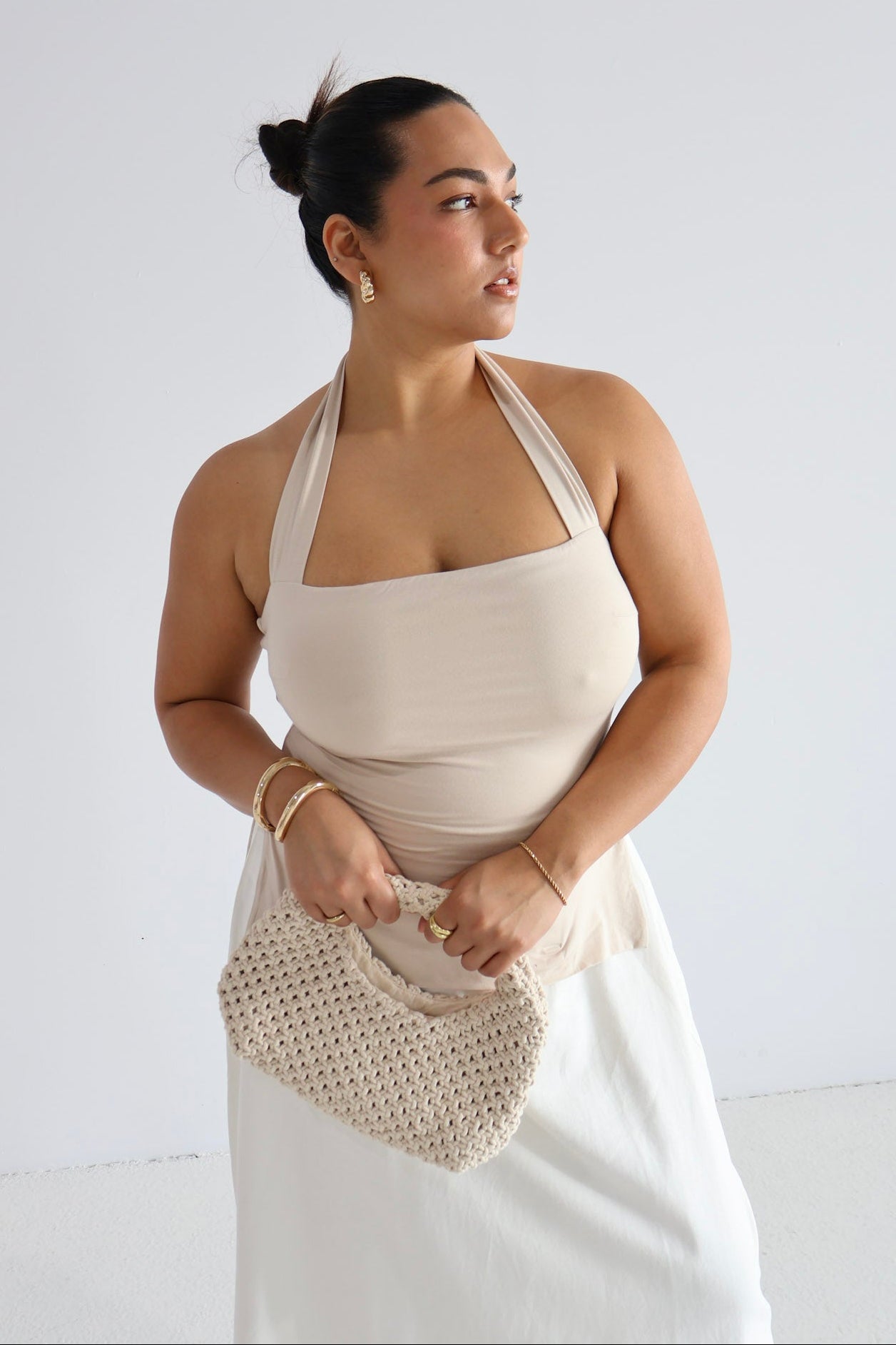 OVIE HALTER TOP BONE