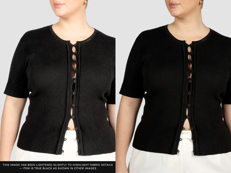 WREN S/S KNIT TOP BLACK