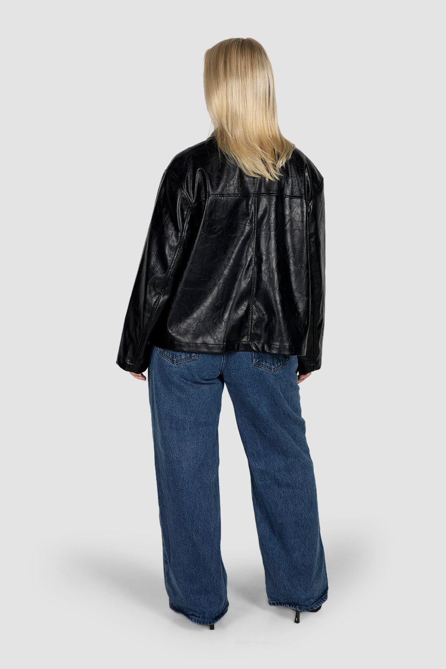 RAVEN PU LEATHER JACKET BLACK