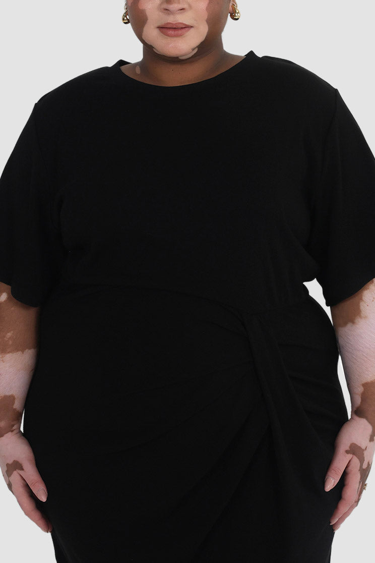 MARNIE RIB DRESS BLACK