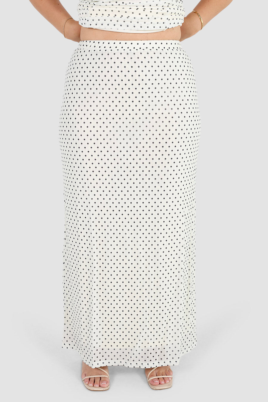 LALITA MAXI SKIRT WHITE SPOT