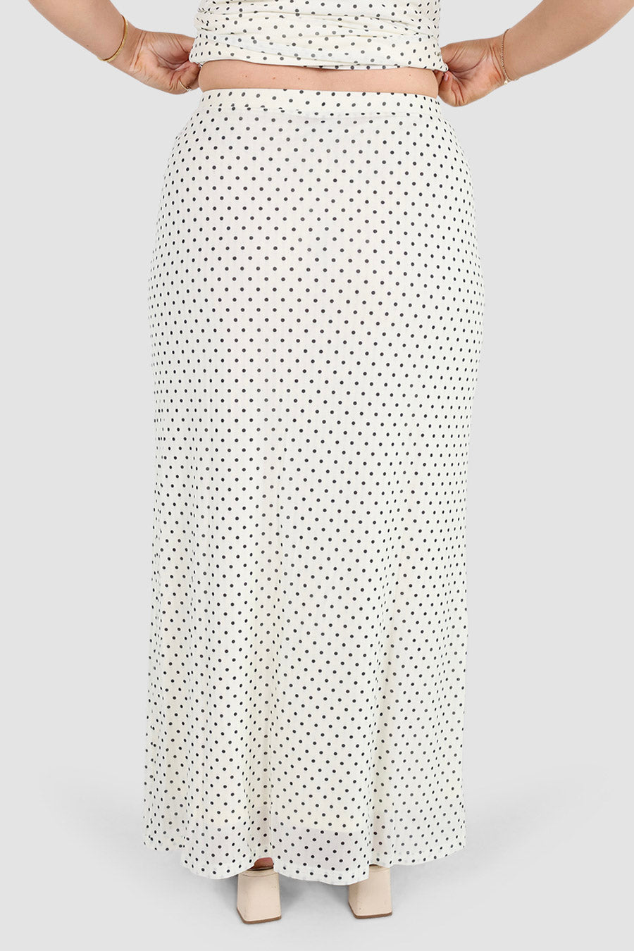 LALITA MAXI SKIRT WHITE SPOT