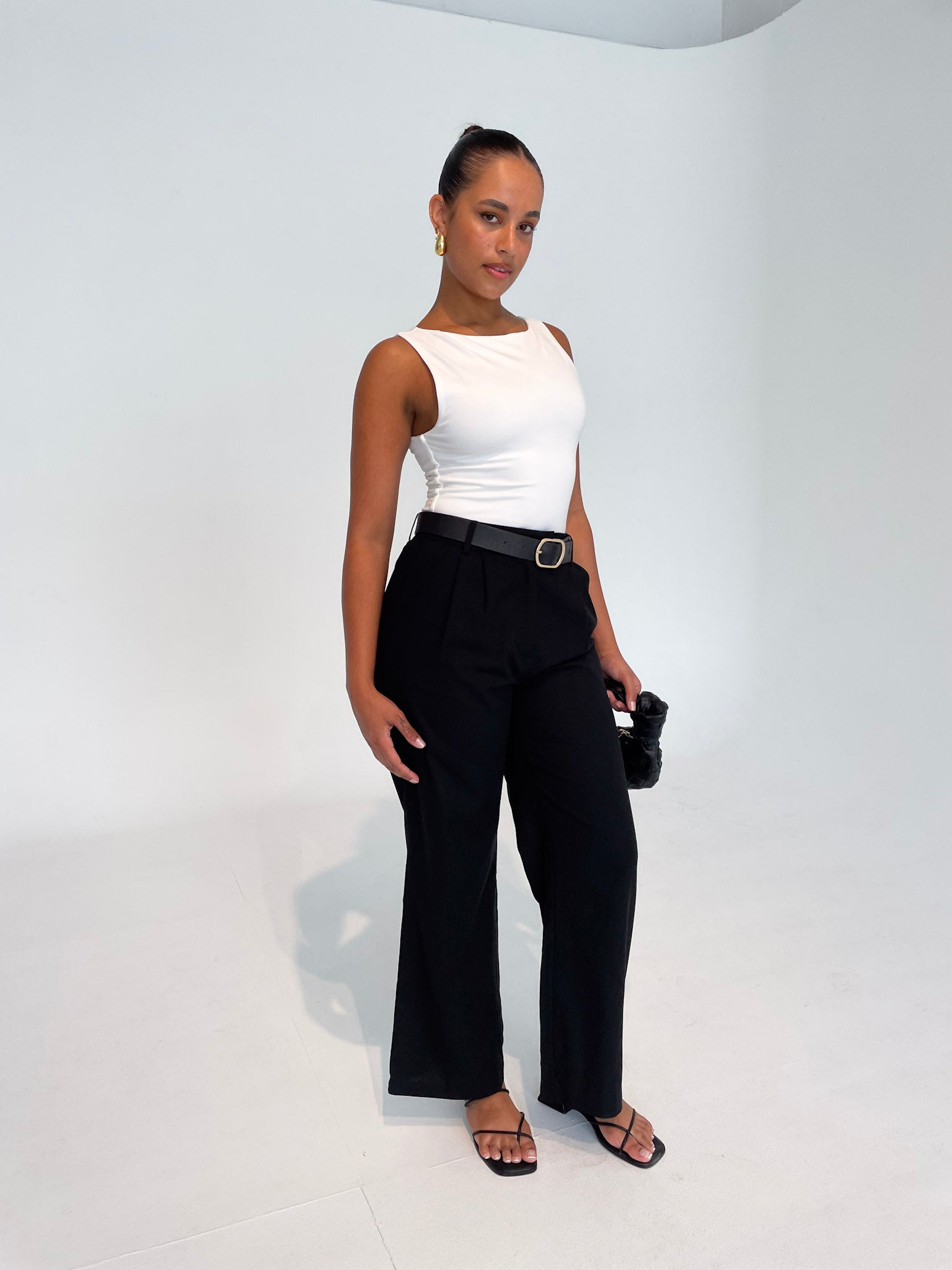 ARIE LINEN PANTS BLACK