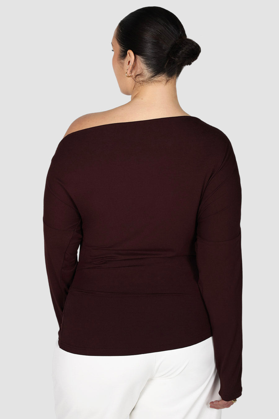 AVENDI L/S TOP CHOCOLATE