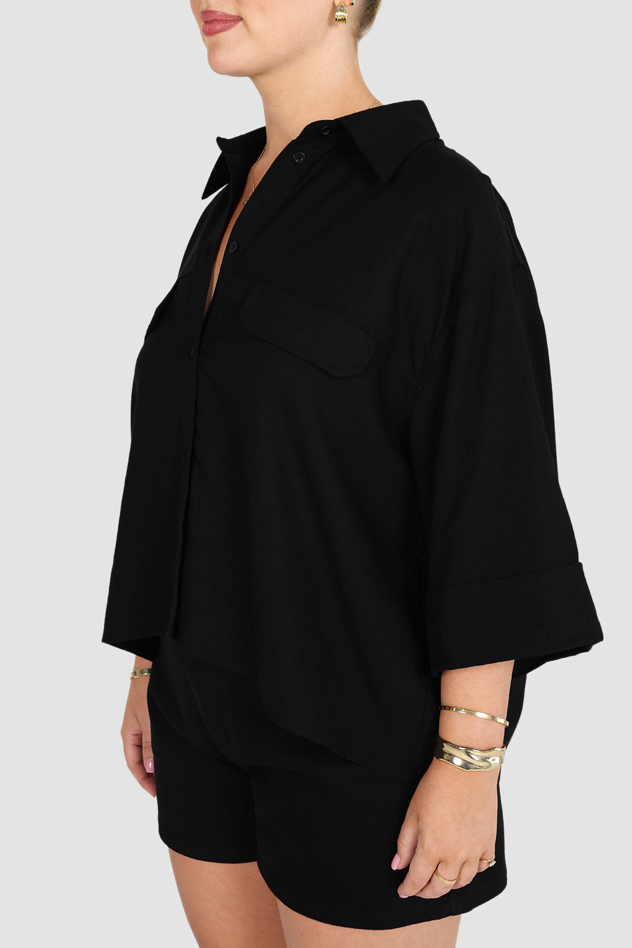 BOSTON BUTTON SHIRT BLACK