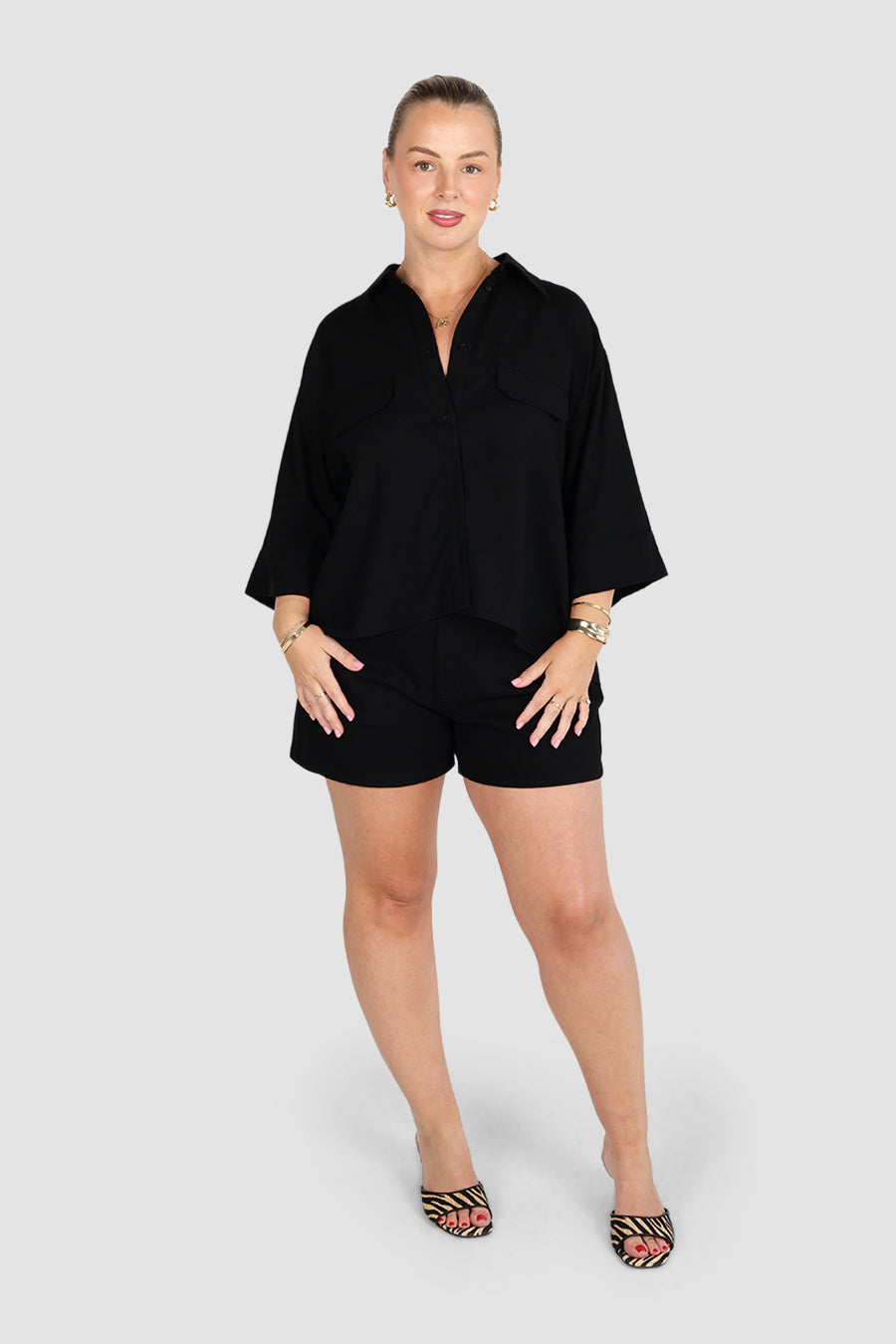 BOSTON BUTTON SHIRT BLACK