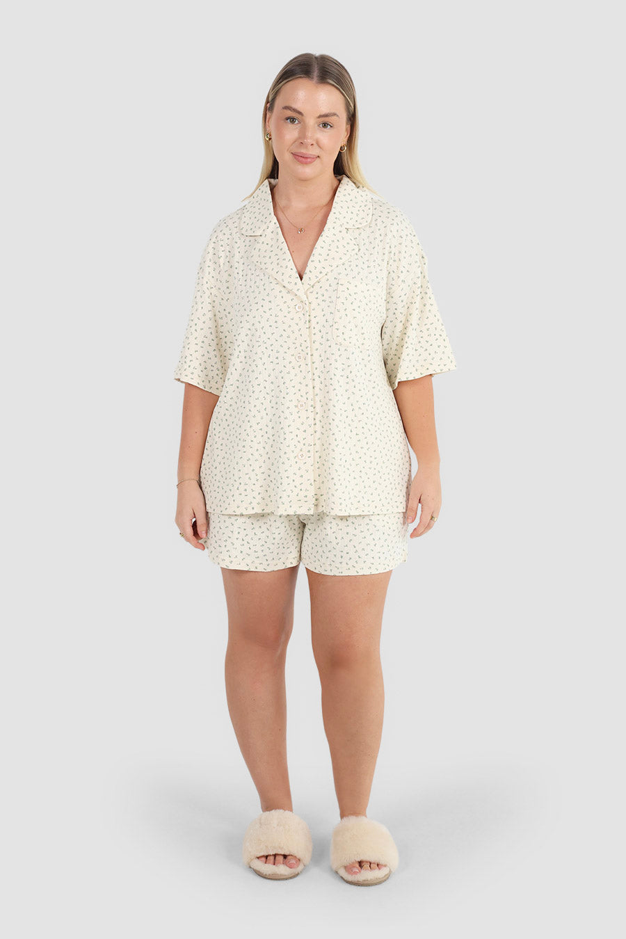 SLEEP BUTTON SHIRT GARDEN LULLABY