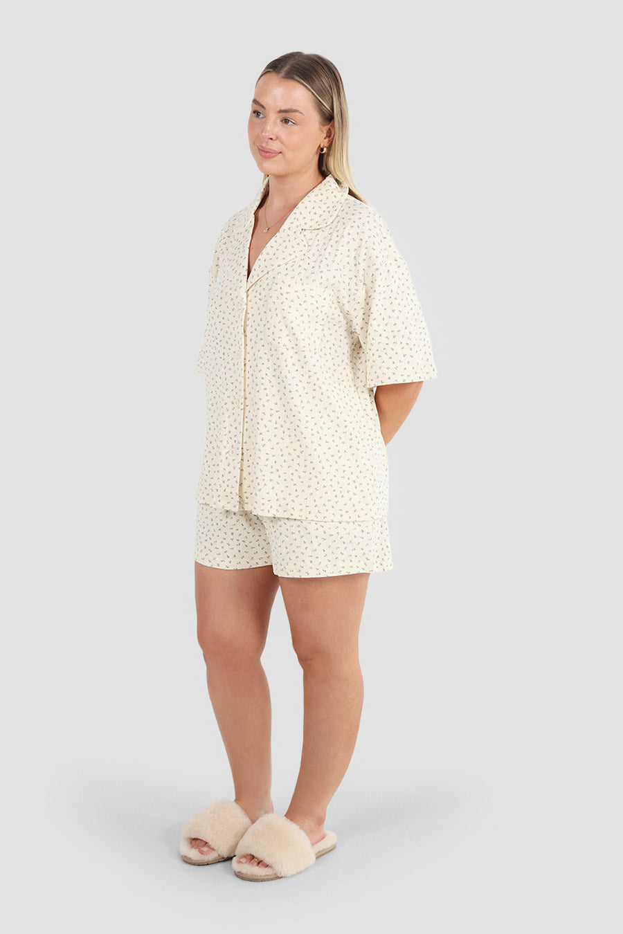 SLEEP BUTTON SHIRT GARDEN LULLABY