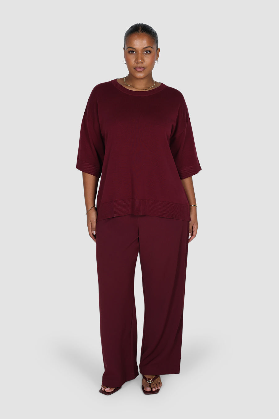 CALDER KNIT TOP WINE