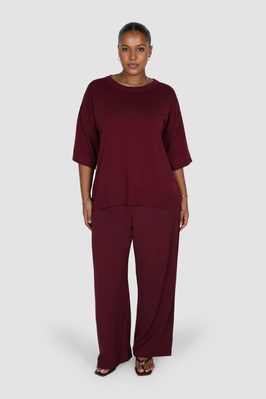 CALDER KNIT TOP WINE