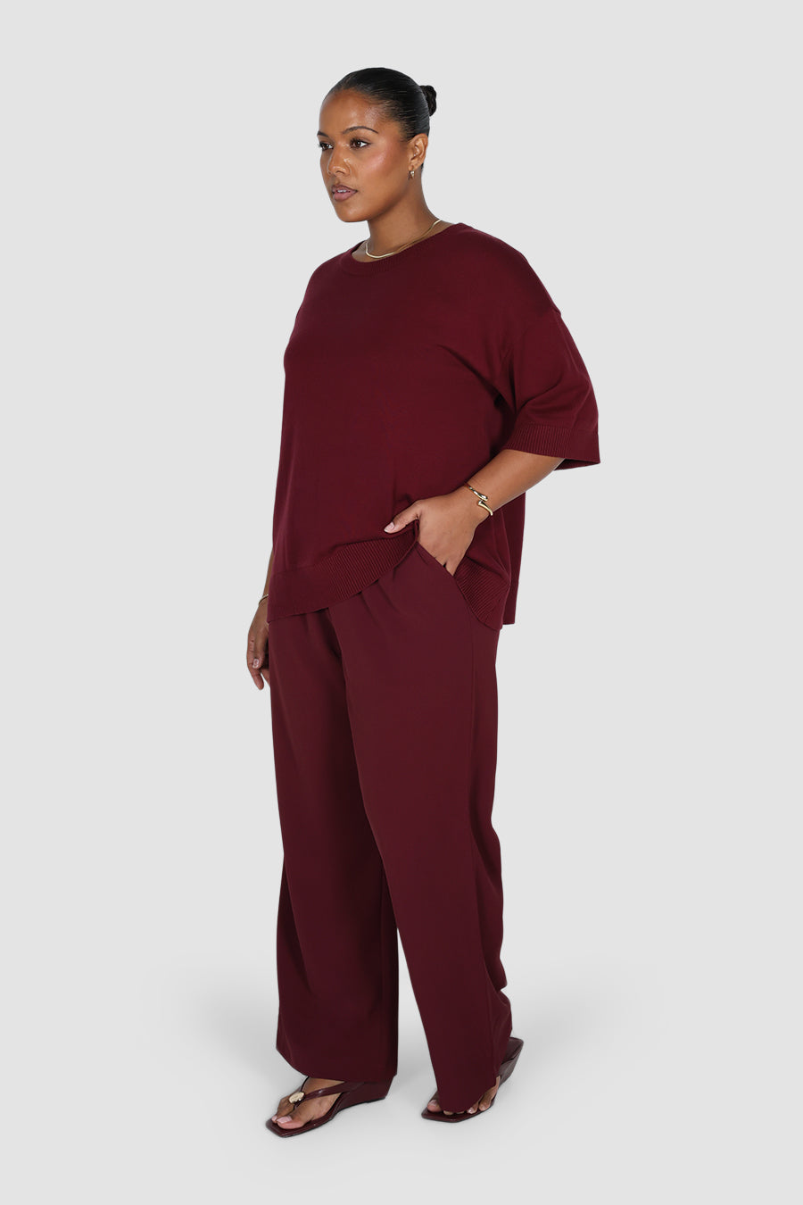 CALDER KNIT TOP WINE