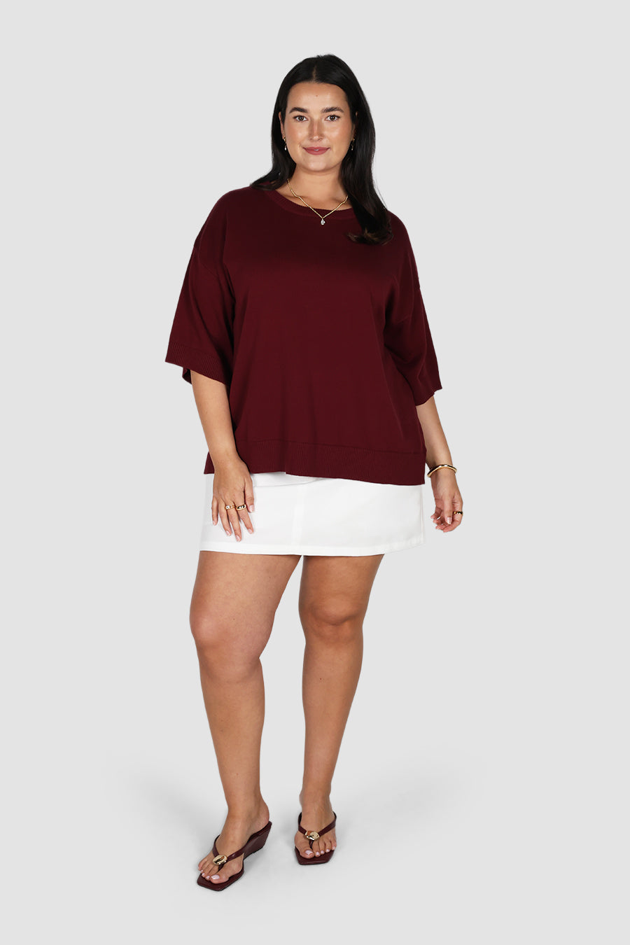 CALDER KNIT TOP WINE