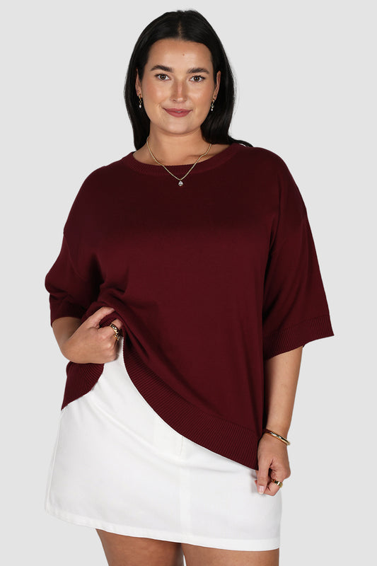 CALDER KNIT TOP WINE