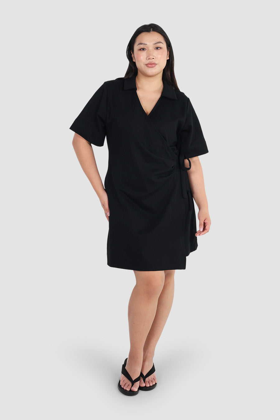 CASA WRAP DRESS BLACK