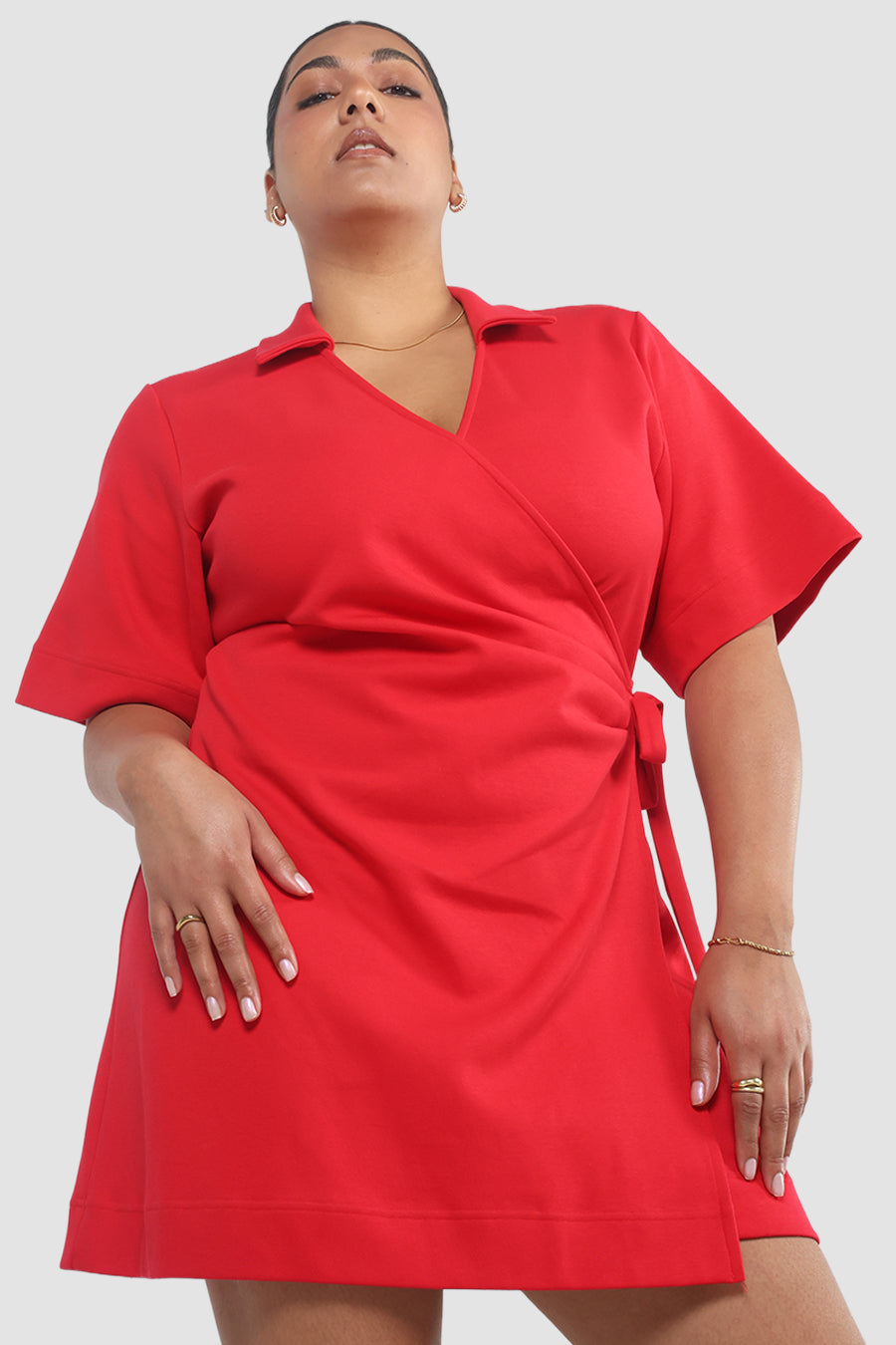CASA WRAP DRESS RED