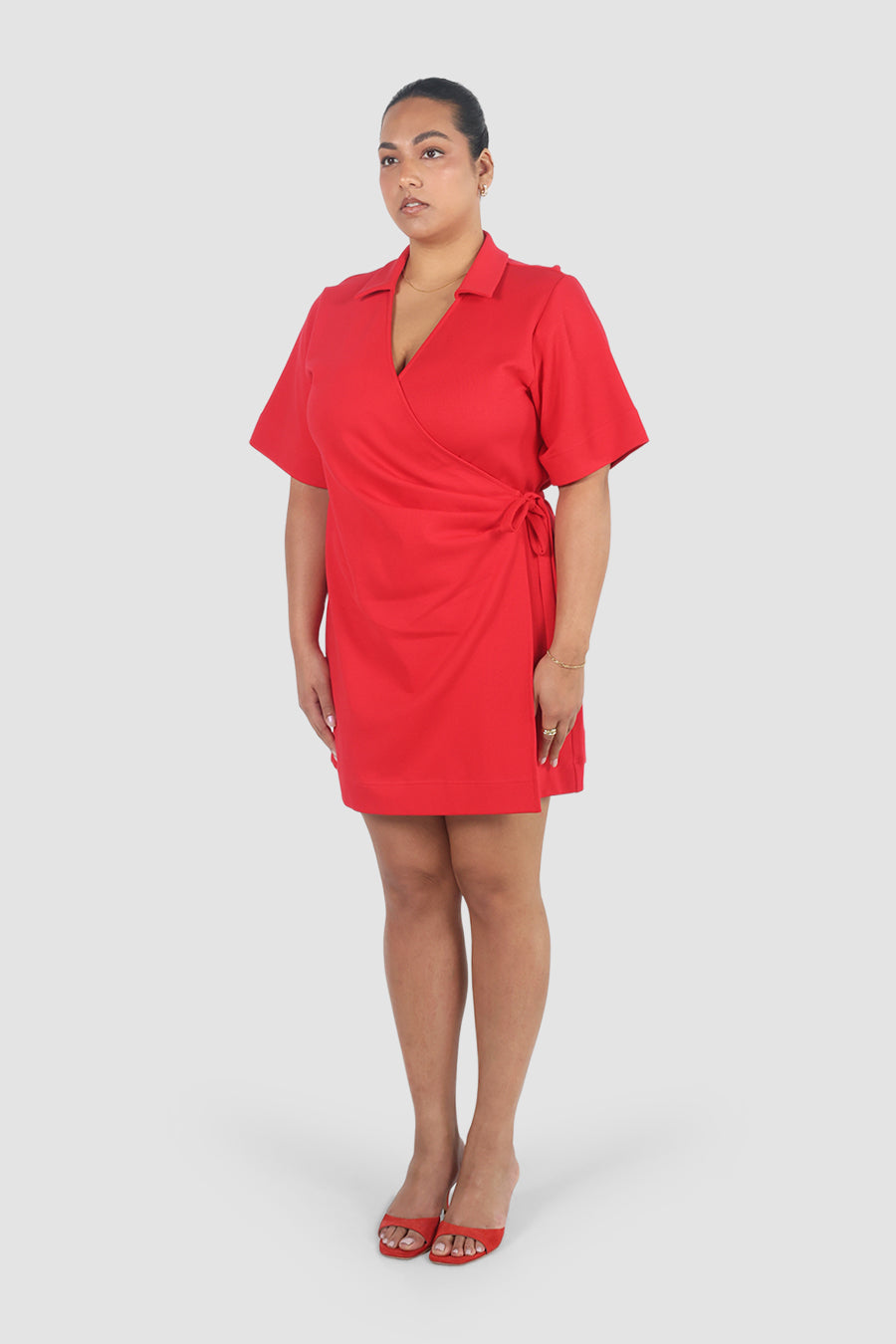 CASA WRAP DRESS RED
