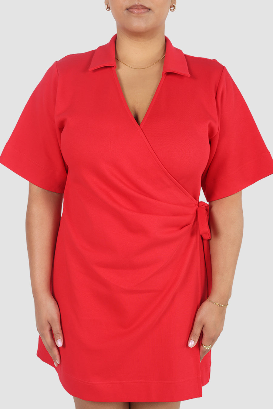 CASA WRAP DRESS RED