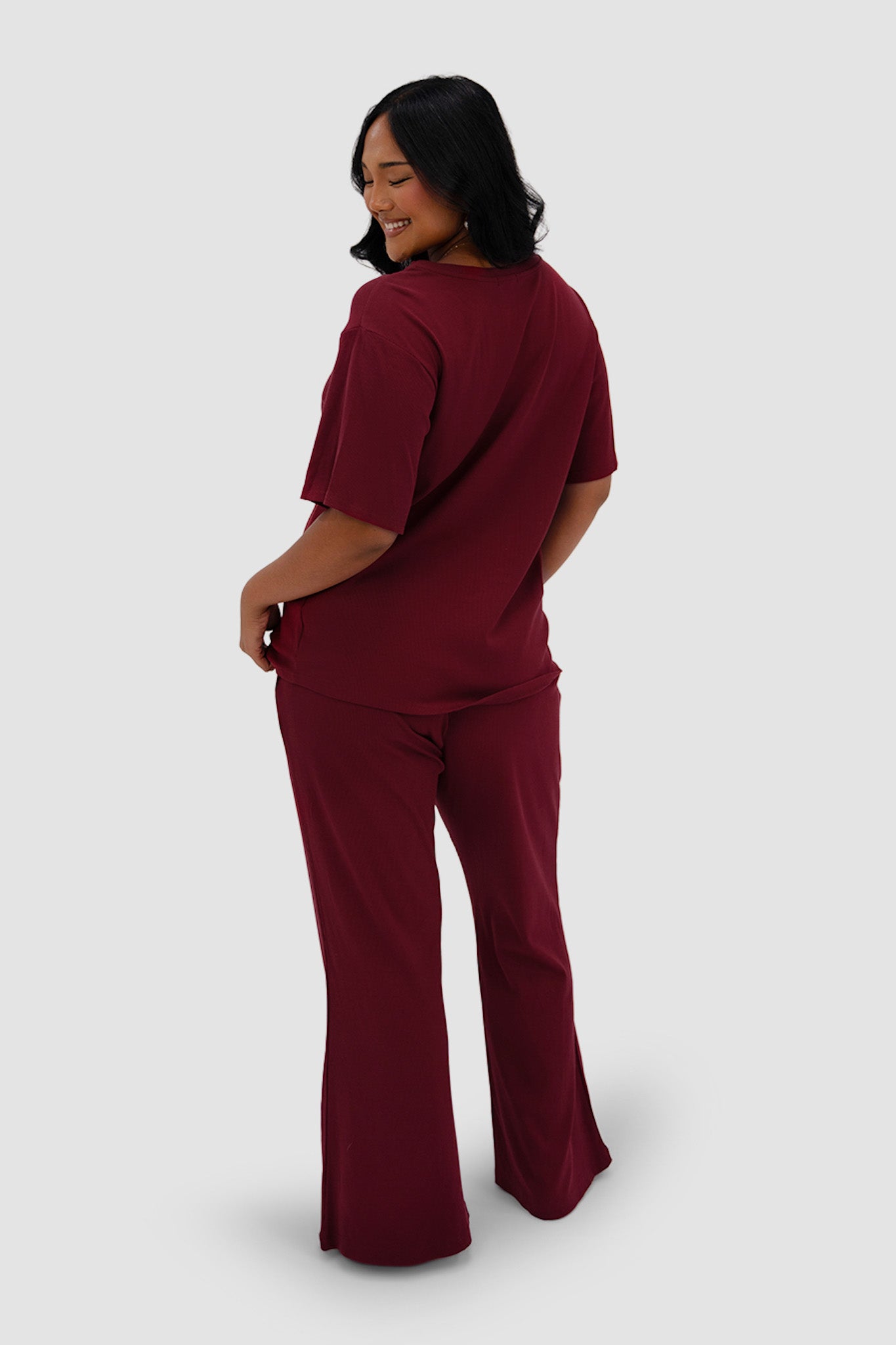 RAYLN RIB PANTS WINE