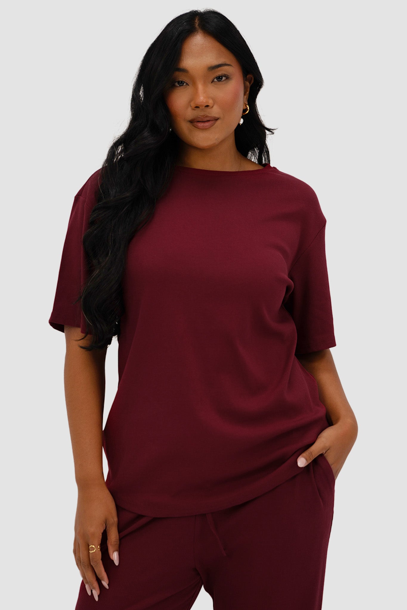 NOLYN RIB TEE WINE