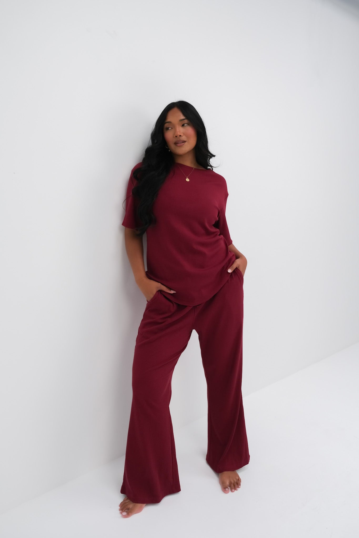 RAYLN RIB PANTS WINE