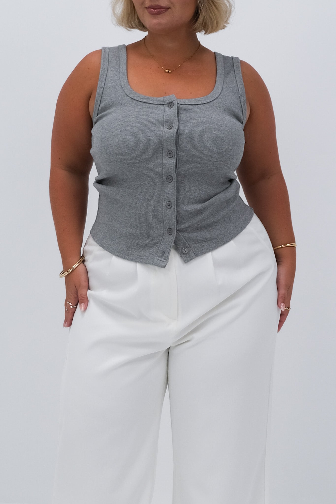 BECKER TOP GREY MARLE