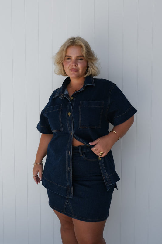 COMO DENIM SHIRT MIDNIGHT BLUE