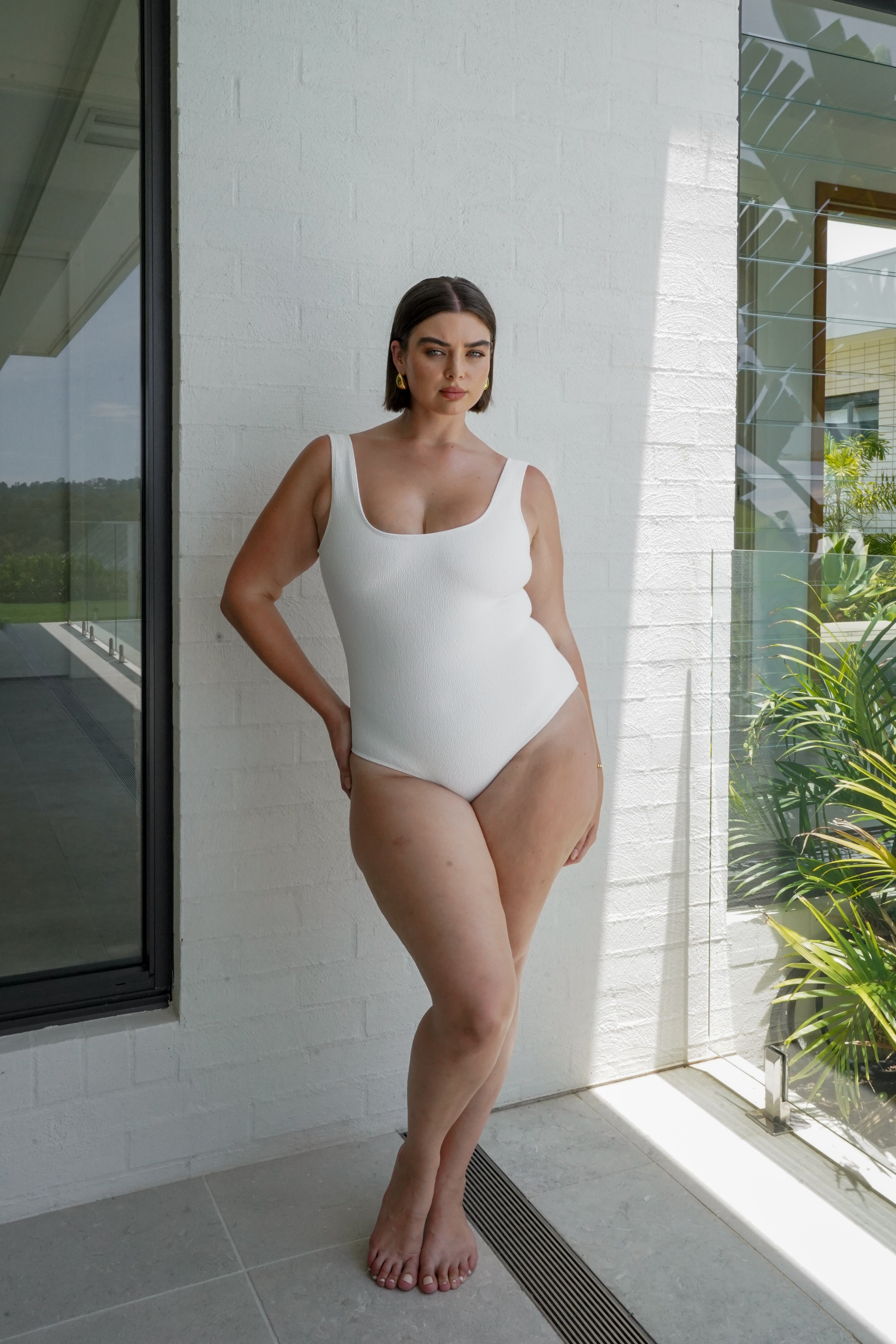 White on sale plus swimsuit