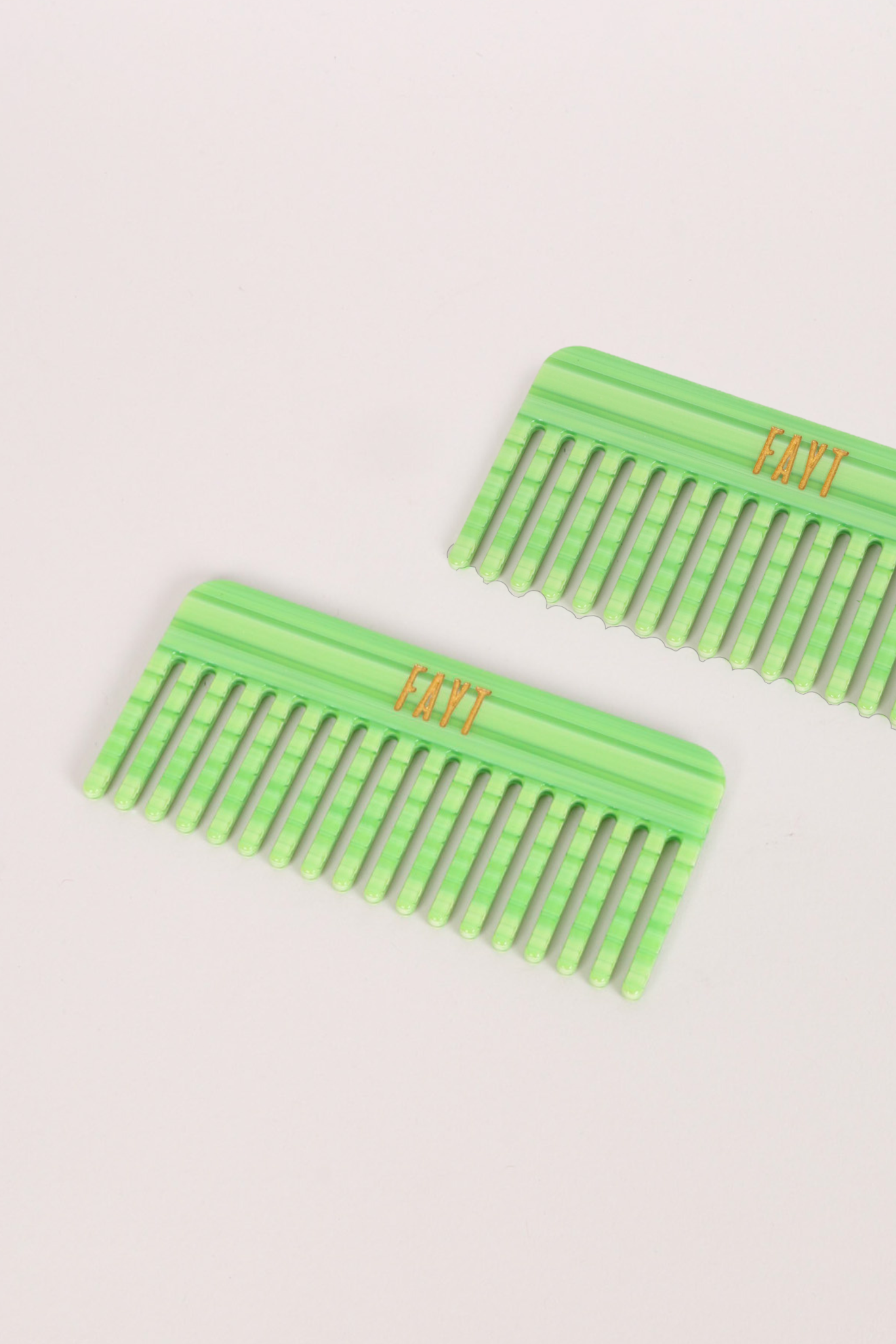 FAYT WIDE TOOTH COMB LIME GREEN
