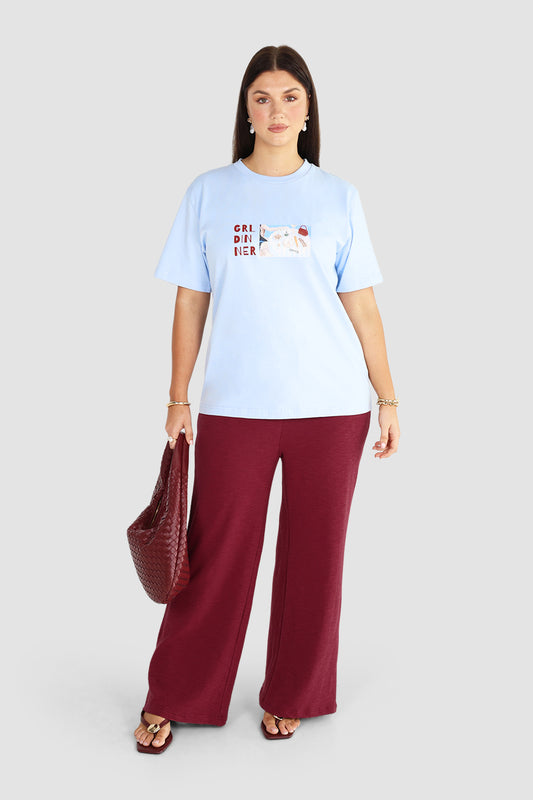 GRL DINNER SIGNATURE TEE SKY BLUE