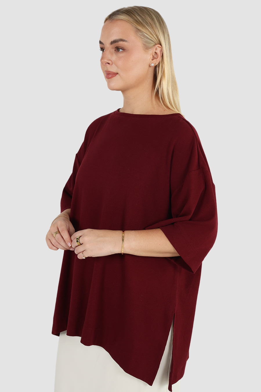 HAVEN OVERSIZED TEE MERLOT