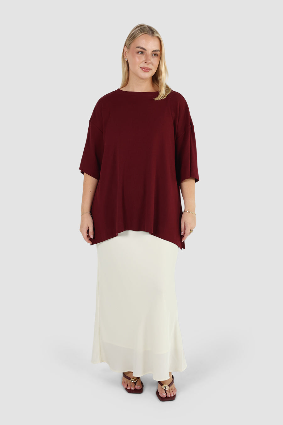 HAVEN OVERSIZED TEE MERLOT