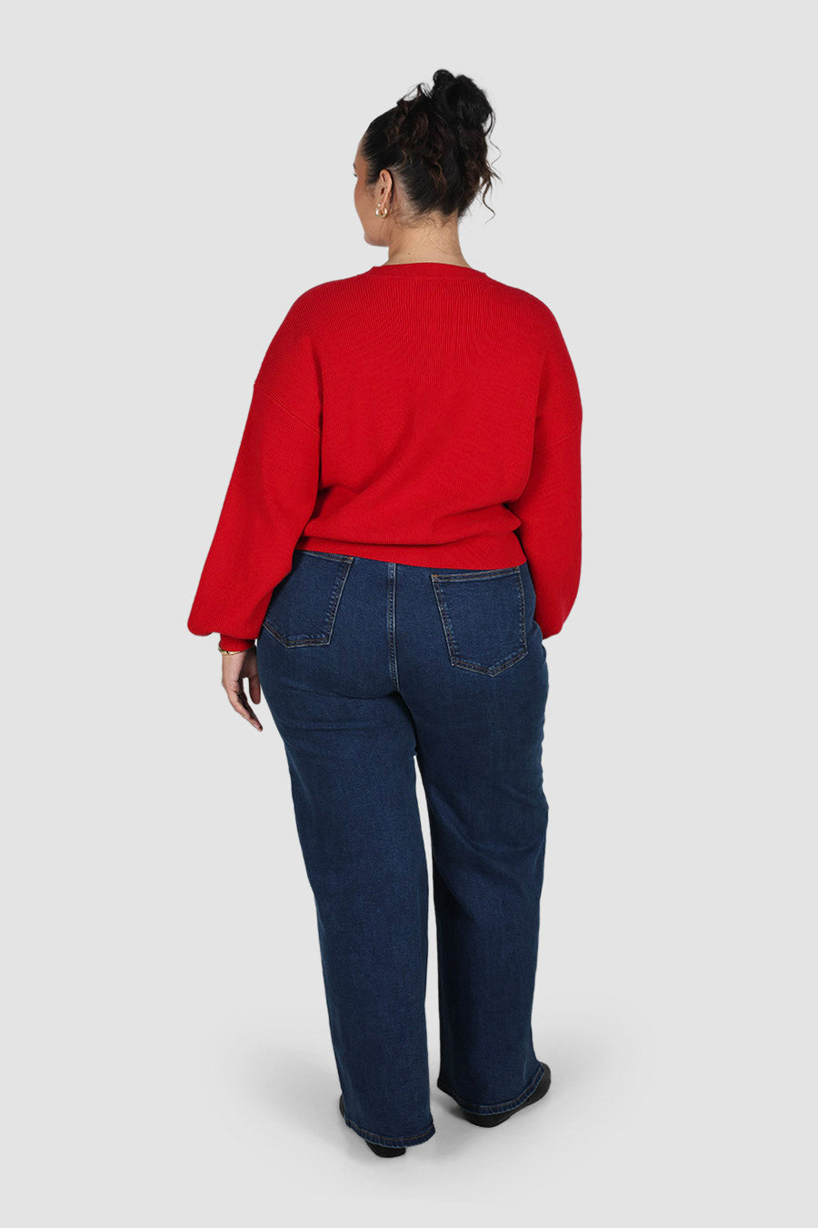 ROWIE BUTTON CARDIGAN RED