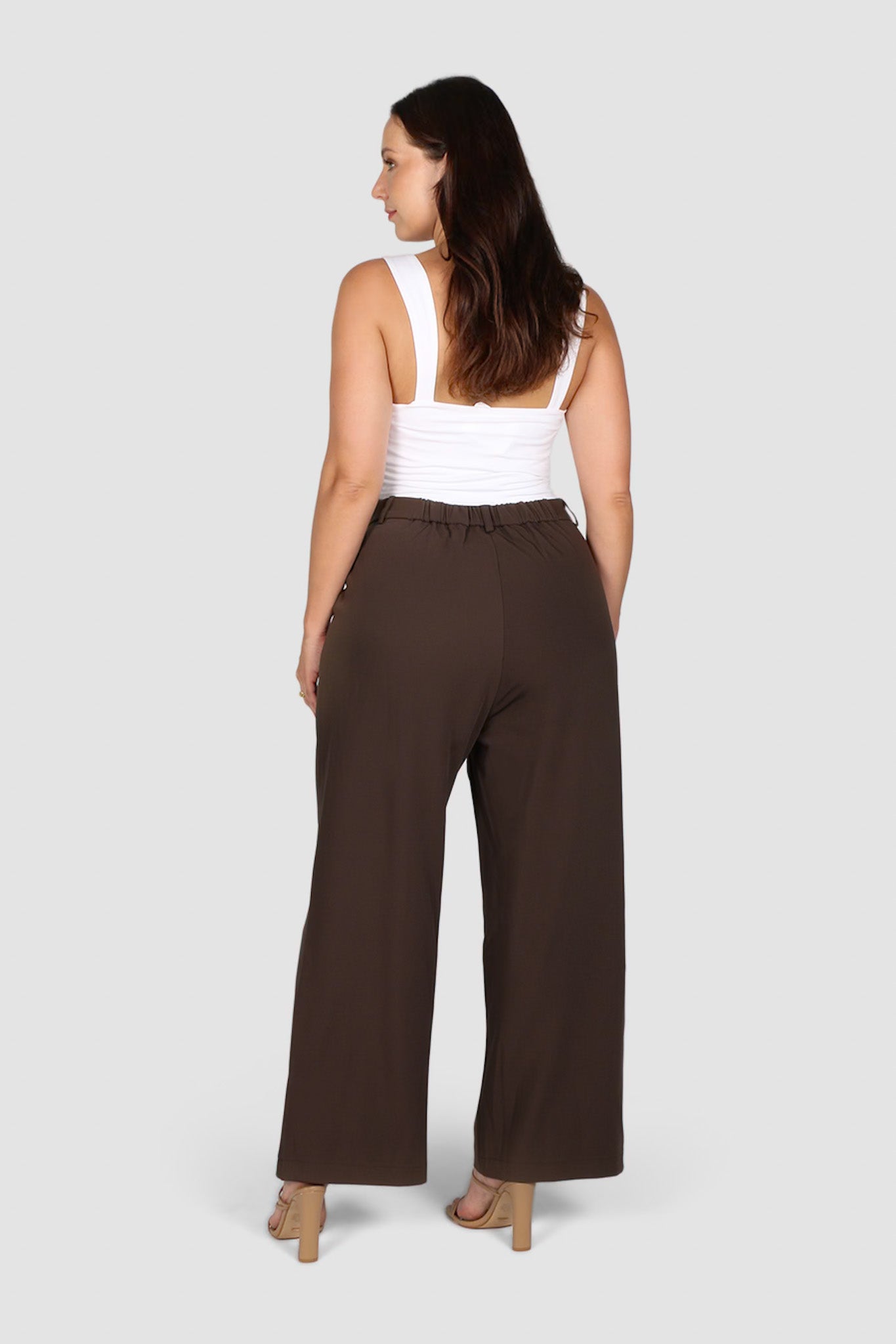 DOWNTOWN WIDE LEG PANT CHOCOLATE