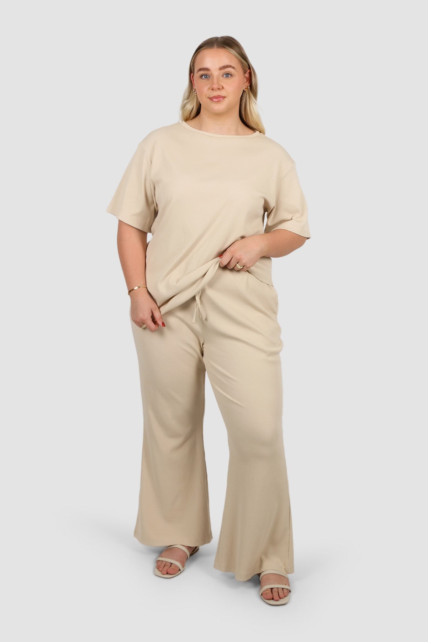 RAYLN RIB PANTS VANILLA