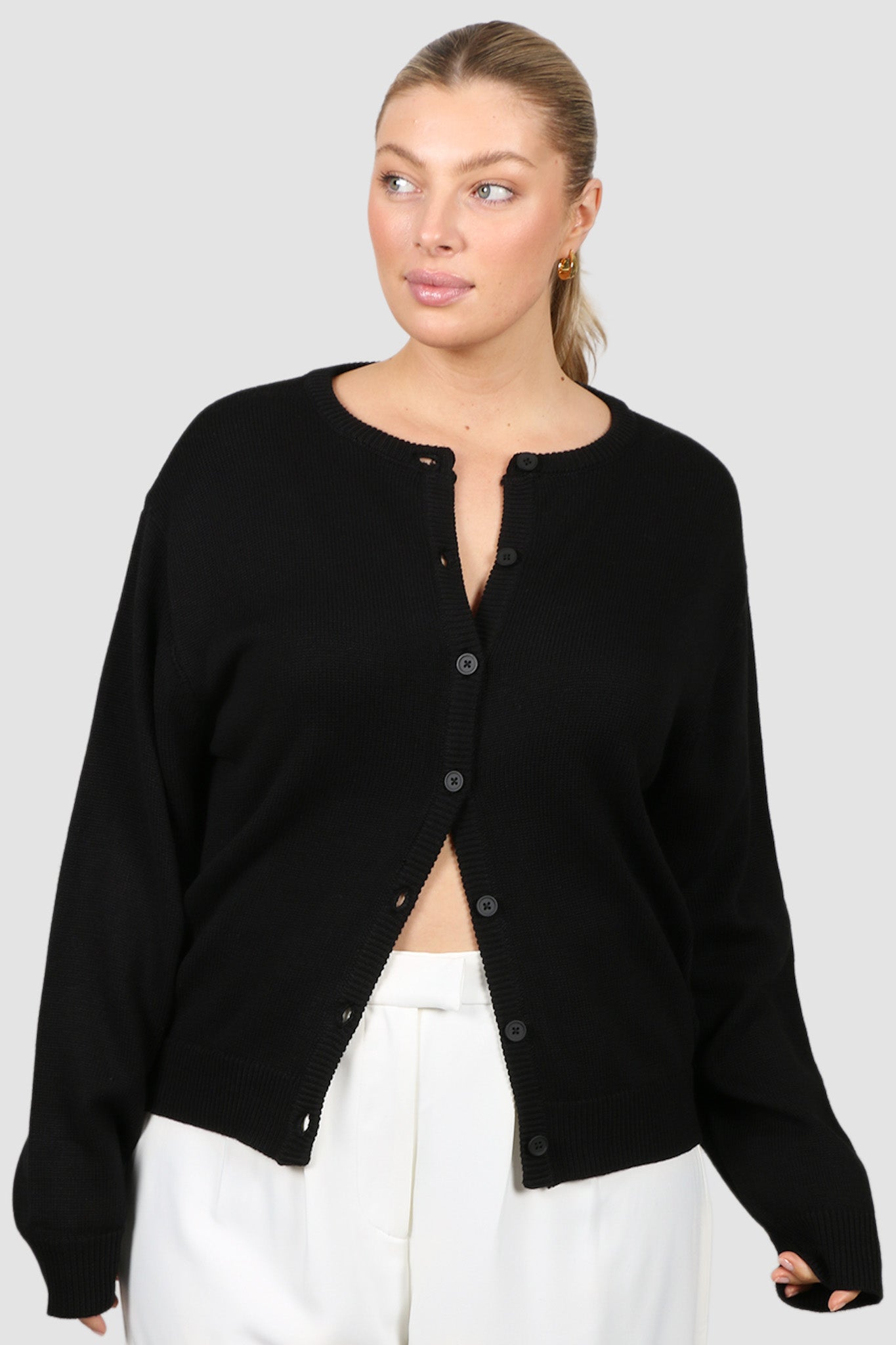 WILLOW KNIT CARDIGAN BLACK