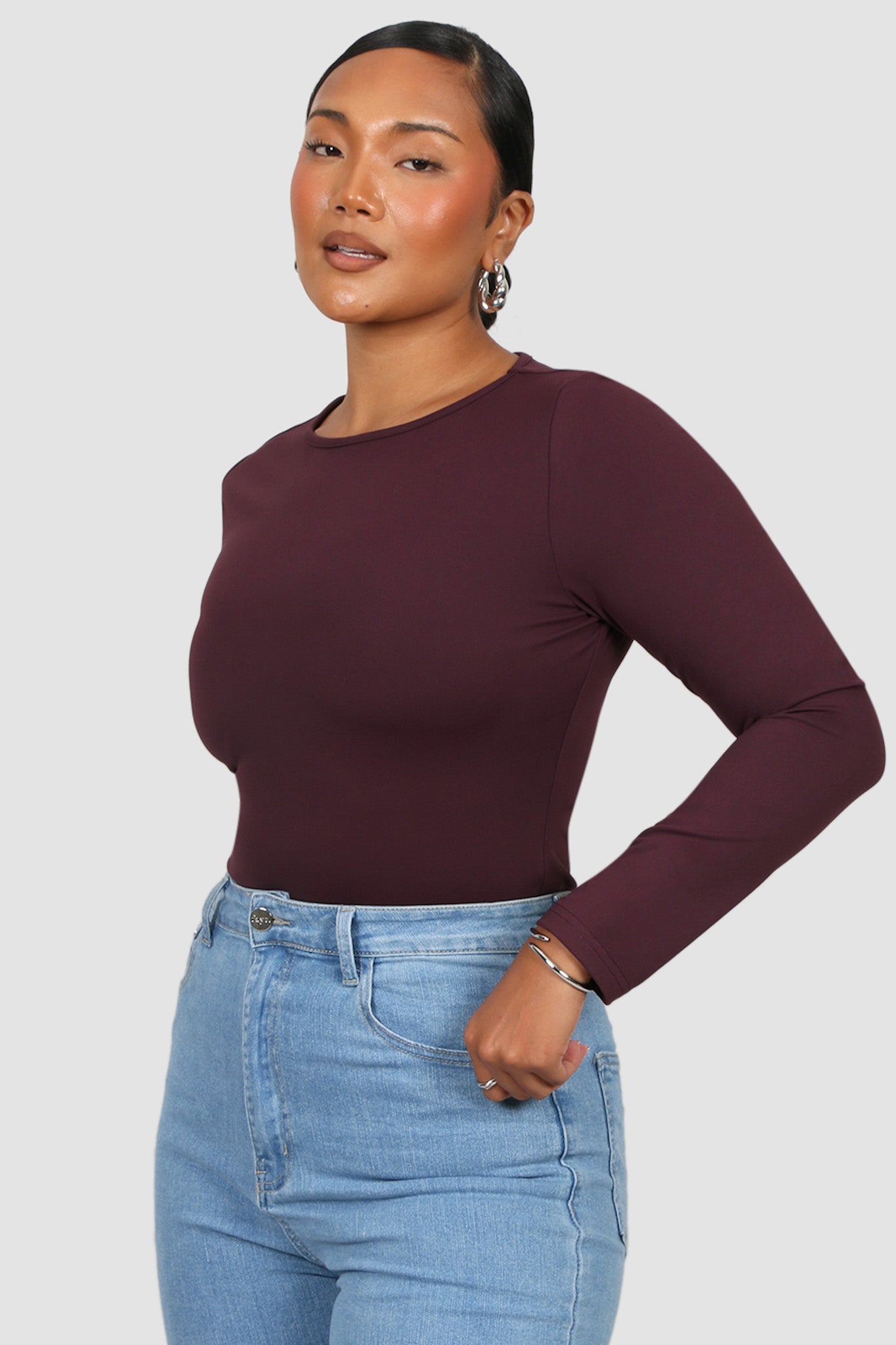 L/S BODYSUIT DEEP PLUM